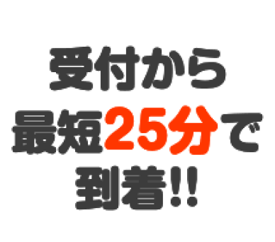 受付から最短25分で到着!!